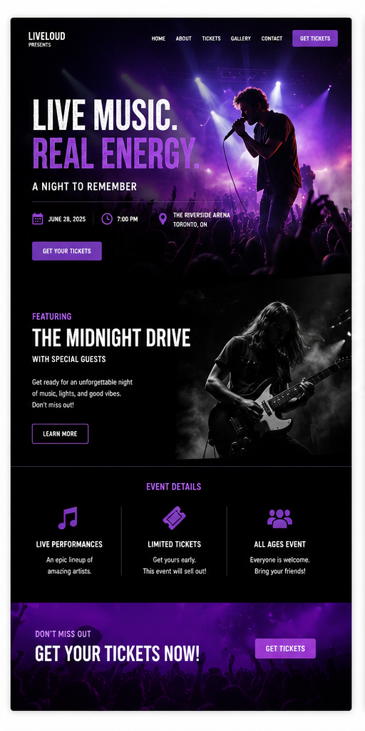 Sample business website layout