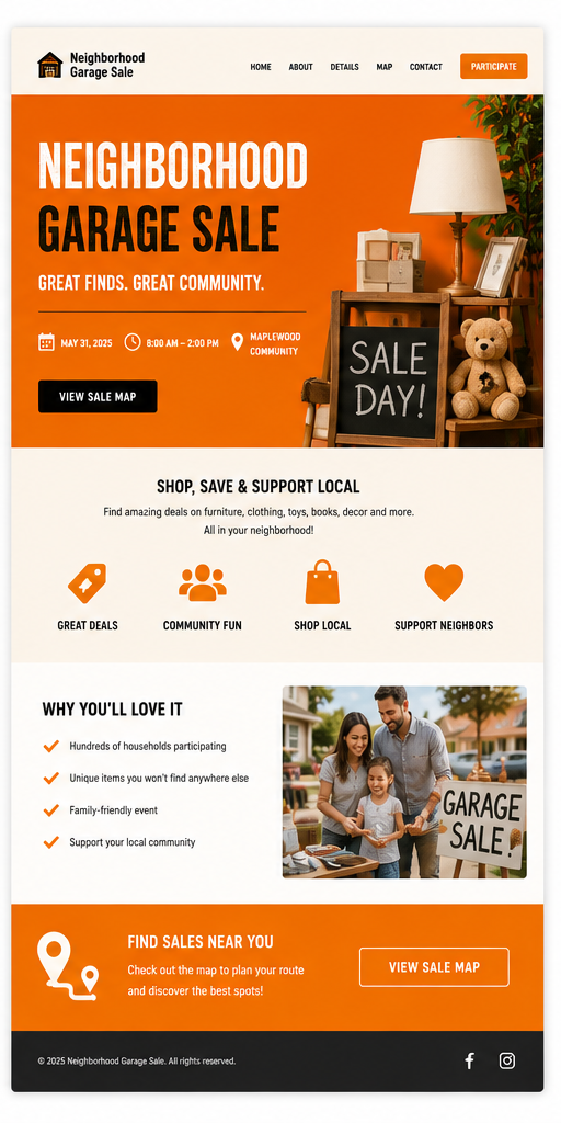 Sample startup website layout